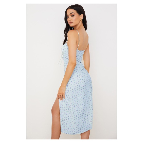 NWT House of CB Carina Blue Floral Bustier Midi Dress Size Small - Picture 13 of 16